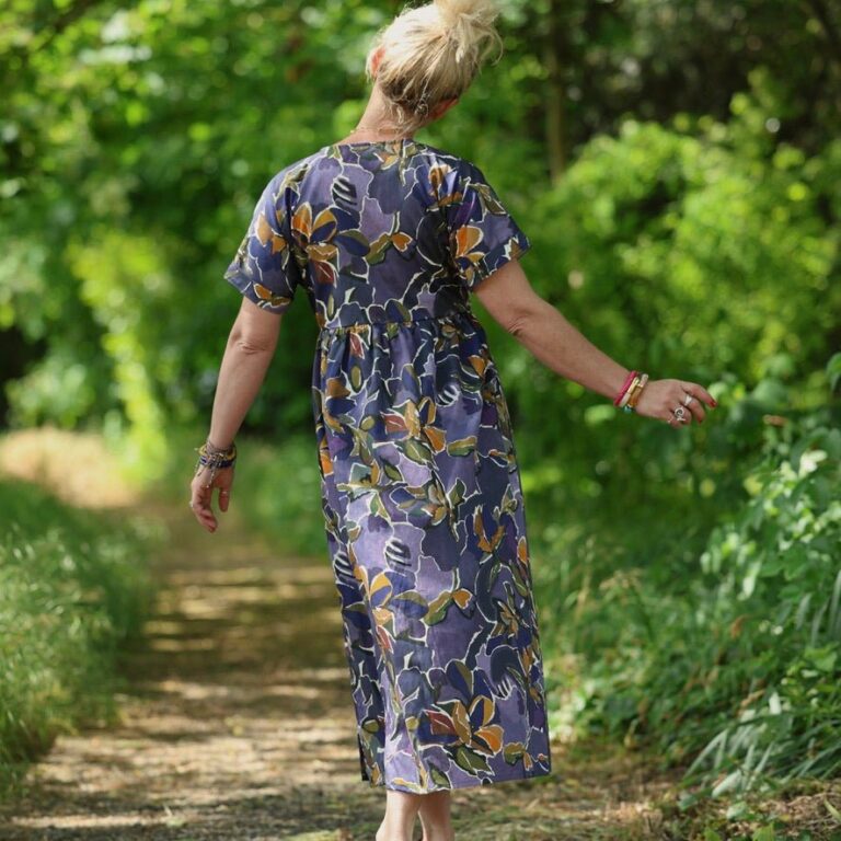 Quintessence - Robe Charline – Satin de coton Bois de Myrthe – XXL