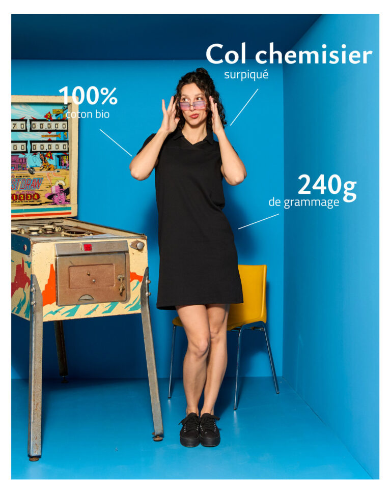 Maison Lemahieu - Robe col polo - Noir – 2XL