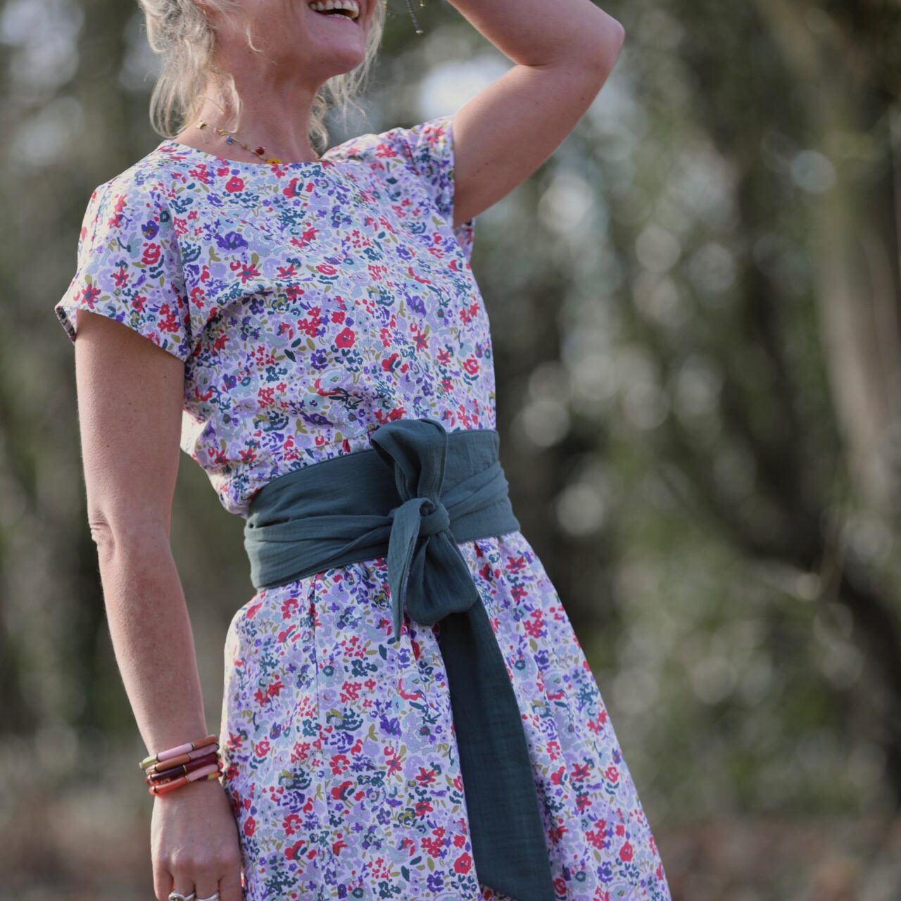 robe elsie coton floral impressionniste 9981135 Quintessence - Robe Elsie - Coton floral impressionniste – XXL