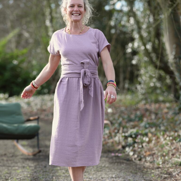 Quintessence - Robe Elsie - double gaze de coton plumetis bois de rose – XXL