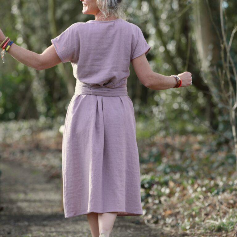 Quintessence - Robe Elsie - double gaze de coton plumetis bois de rose – XXL