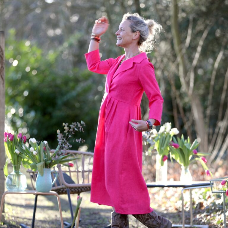 QUINTESSENCE - Robe Hazel- Lin fuchsia – XXL