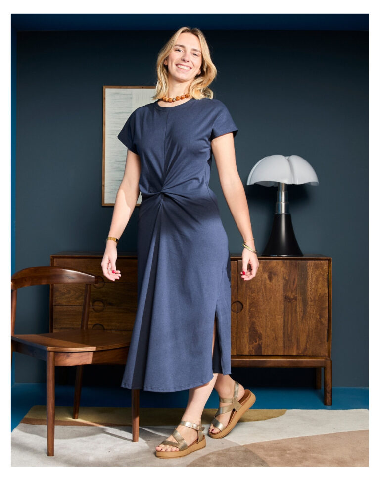 robe longue a noeud bleu minuit Bleu Minuit