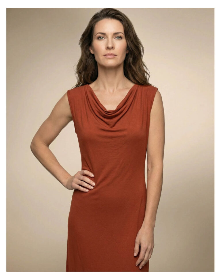 Maison Lemahieu - Robe longue col bénitier - Terracotta – XL