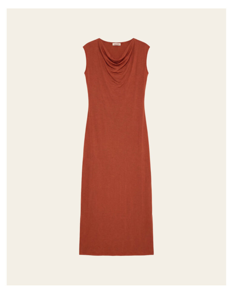 Maison Lemahieu - Robe longue col bénitier - Terracotta – XL