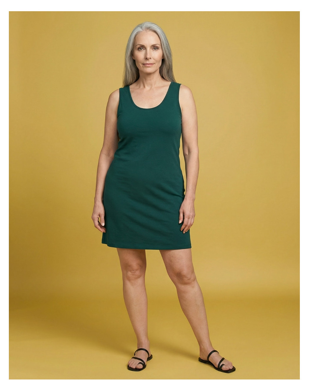 robe sans manches vert cypres Vert cyprès