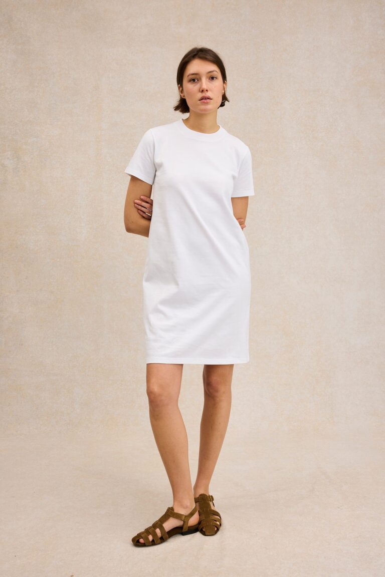 Le Minor - Robe plein été en coton blanc – XL