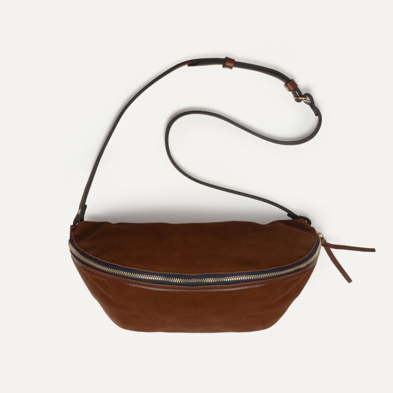 Bleu De Chauffe - Sac banane Bea / Cuir Velours - Brun Fauve