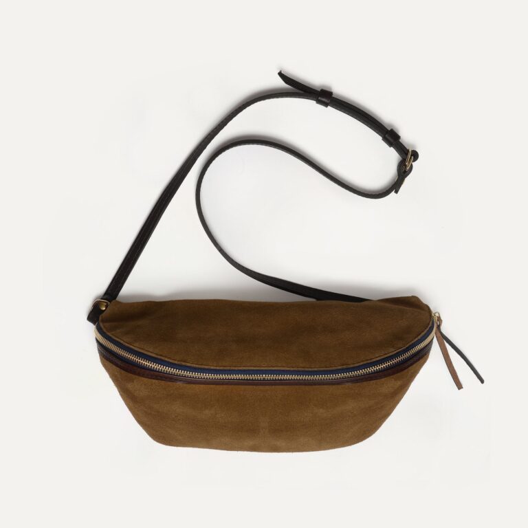 Bleu De Chauffe - Sac banane Bea / Cuir Velours - Marron Noisette