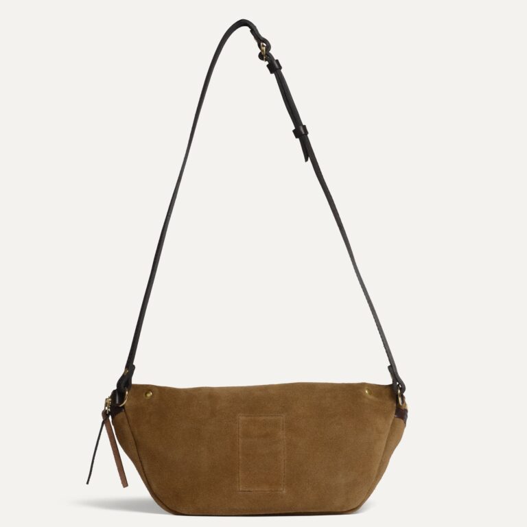 Bleu De Chauffe - Sac banane Bea / Cuir Velours - Marron Noisette