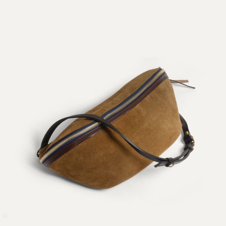 Bleu De Chauffe - Sac banane Bea / Cuir Velours - Marron Noisette