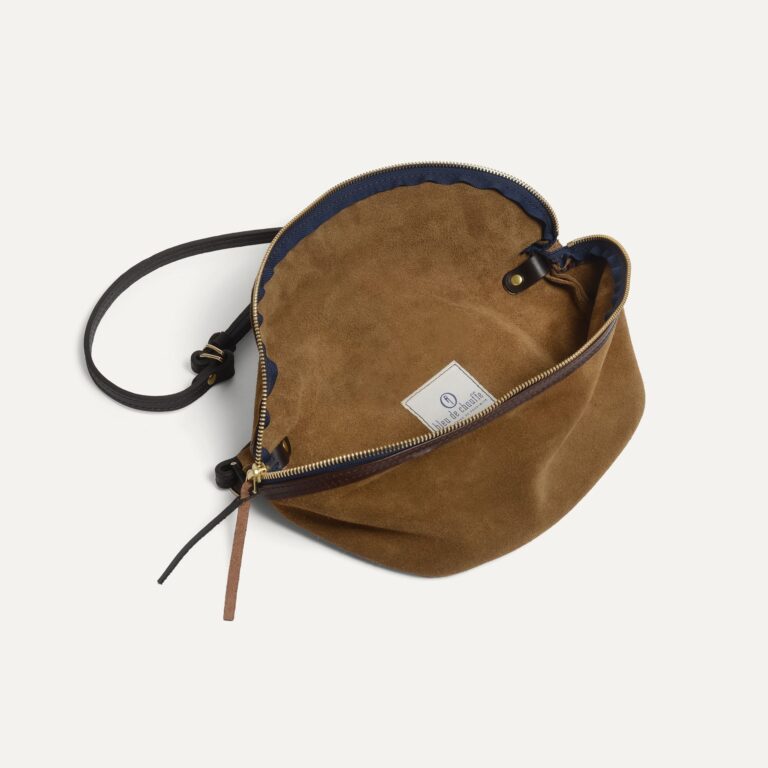 Bleu De Chauffe - Sac banane Bea / Cuir Velours - Marron Noisette