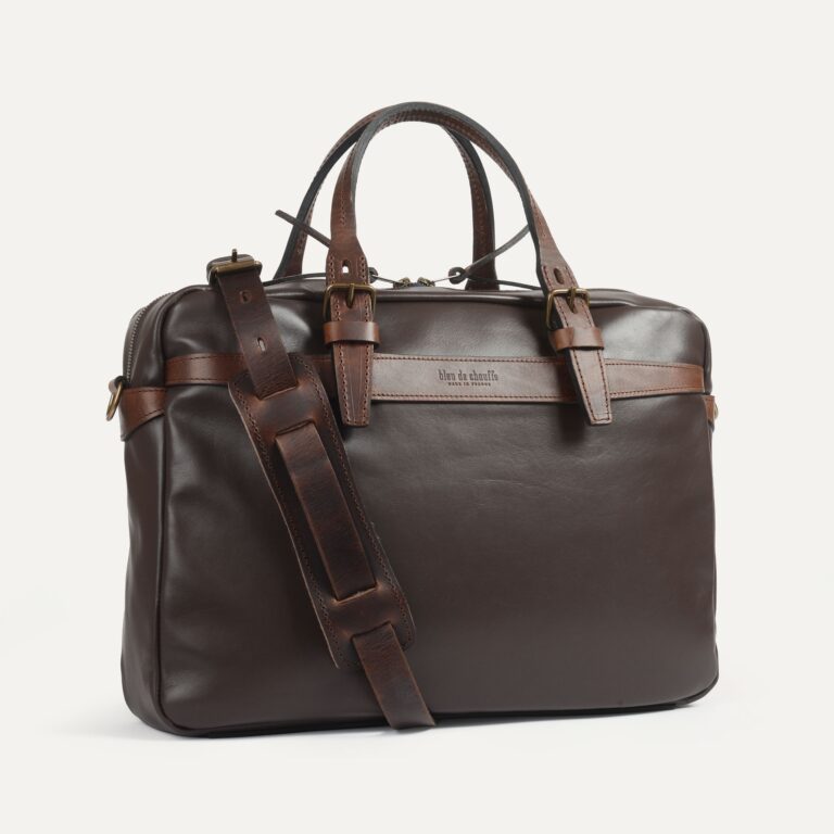Bleu De Chauffe - Sac business Ledger Liscio - Marron
