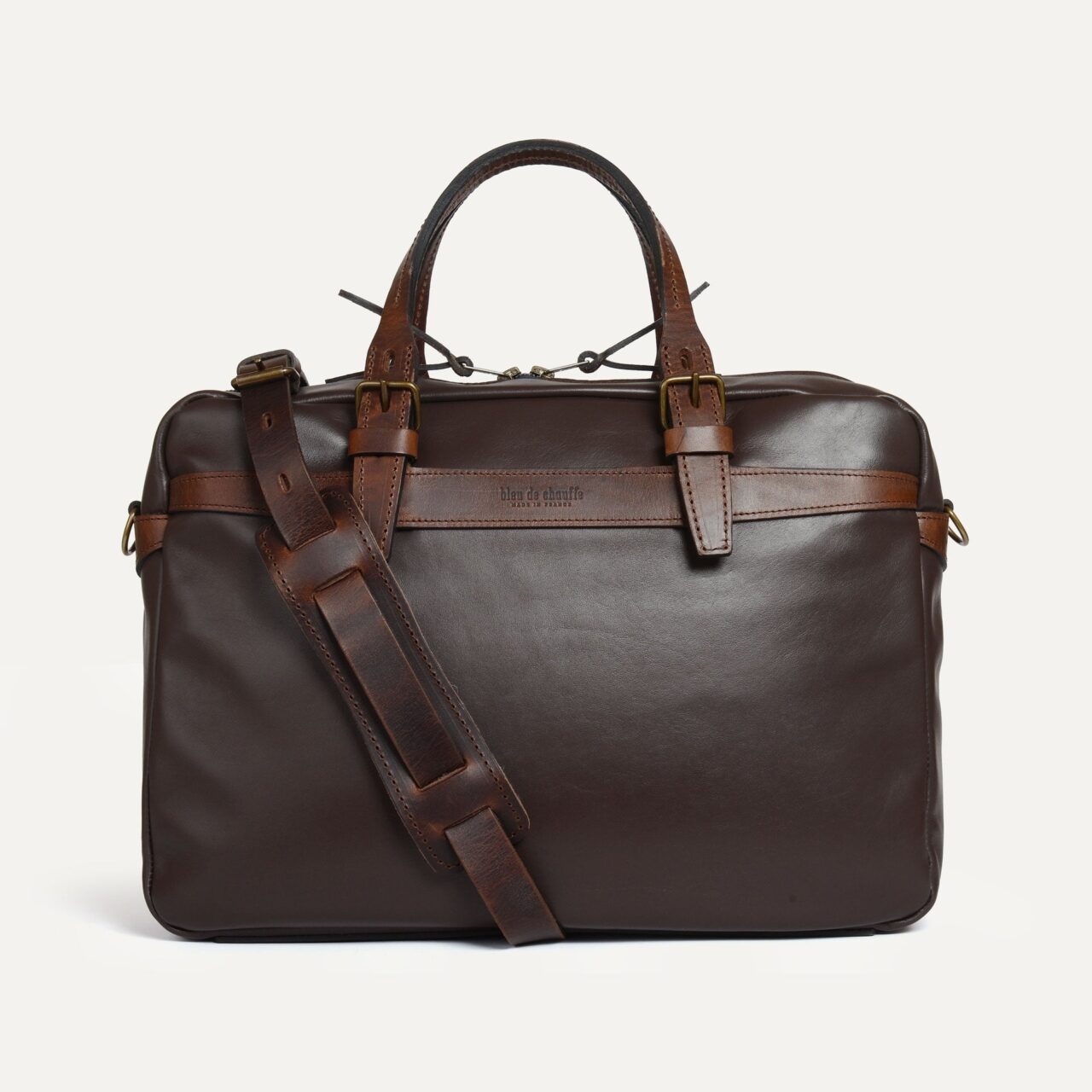 sac business ledger liscio marron Bleu De Chauffe - Sac business Ledger Liscio - Marron