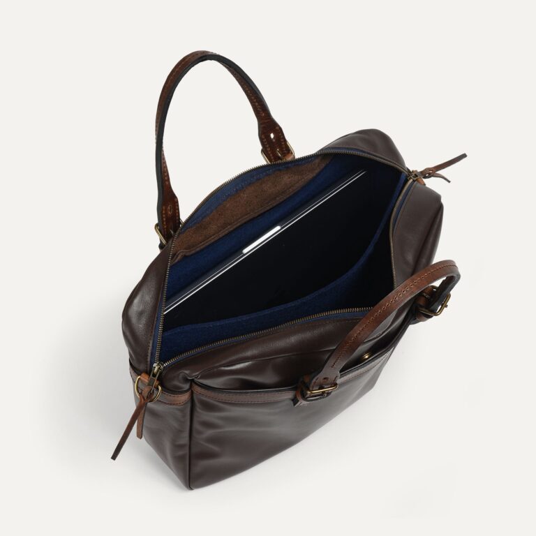 Bleu De Chauffe - Sac business Ledger Liscio - Marron