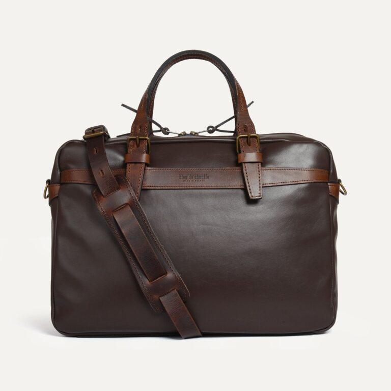 sac business ledger liscio marron Bleu De Chauffe - Sac business Ledger Liscio - Marron