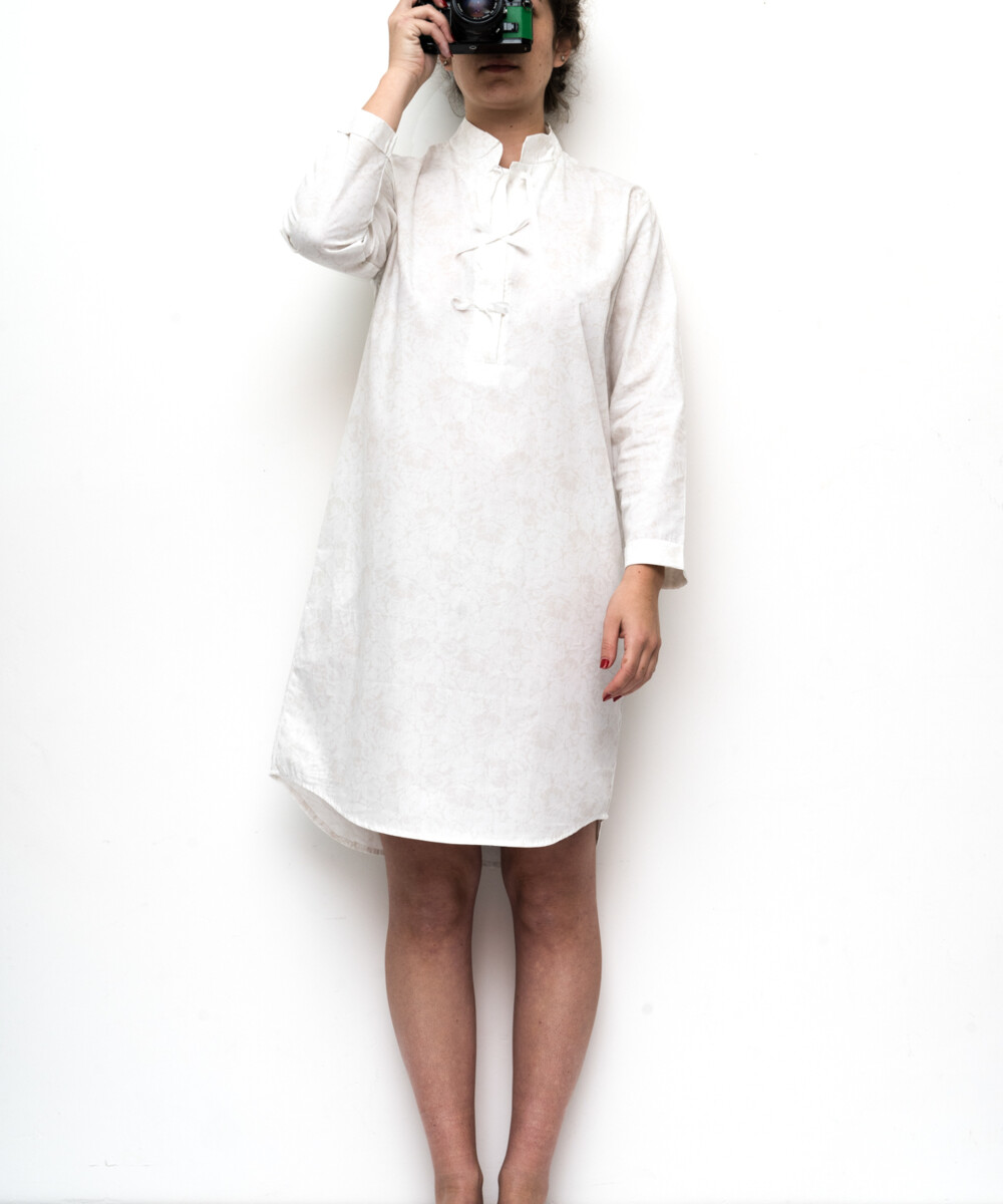 sans titre 1383 1f1778a1 edf2 61f0 aed8 b3a6c5e04482 Fleurs Pois & Cie - Chemise de nuit 100% coton - Blanc/Beige