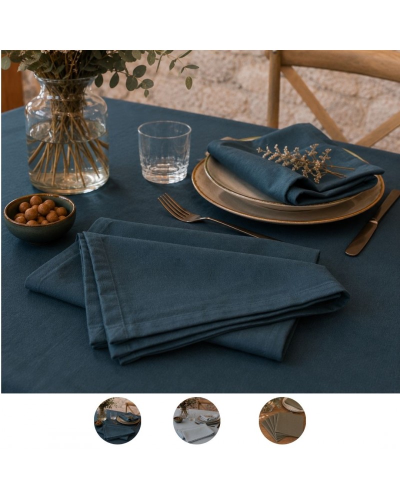 serviette de table unies grand teint Blanc de Gerardmer - Serviette de table unies grand teint