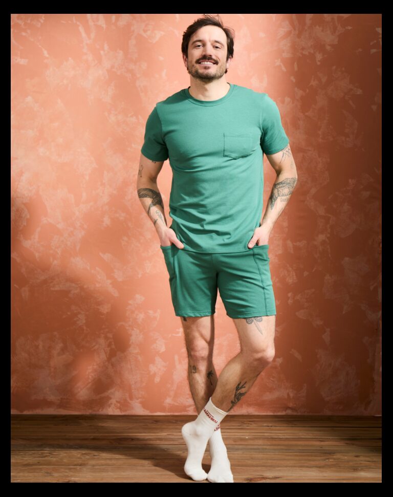 Maison Lemahieu - Short coton modal - Vert Anglais – 3XL