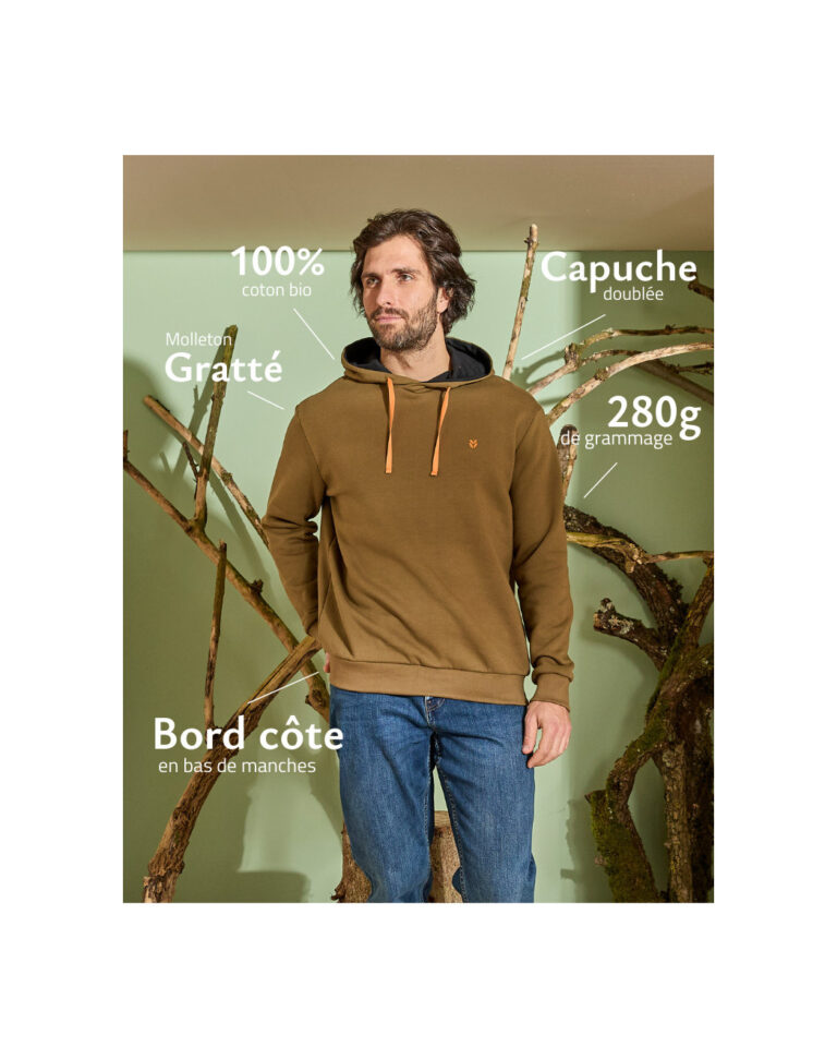 Maison Lemahieu - Sweat à capuche - Vert Ecorce – L