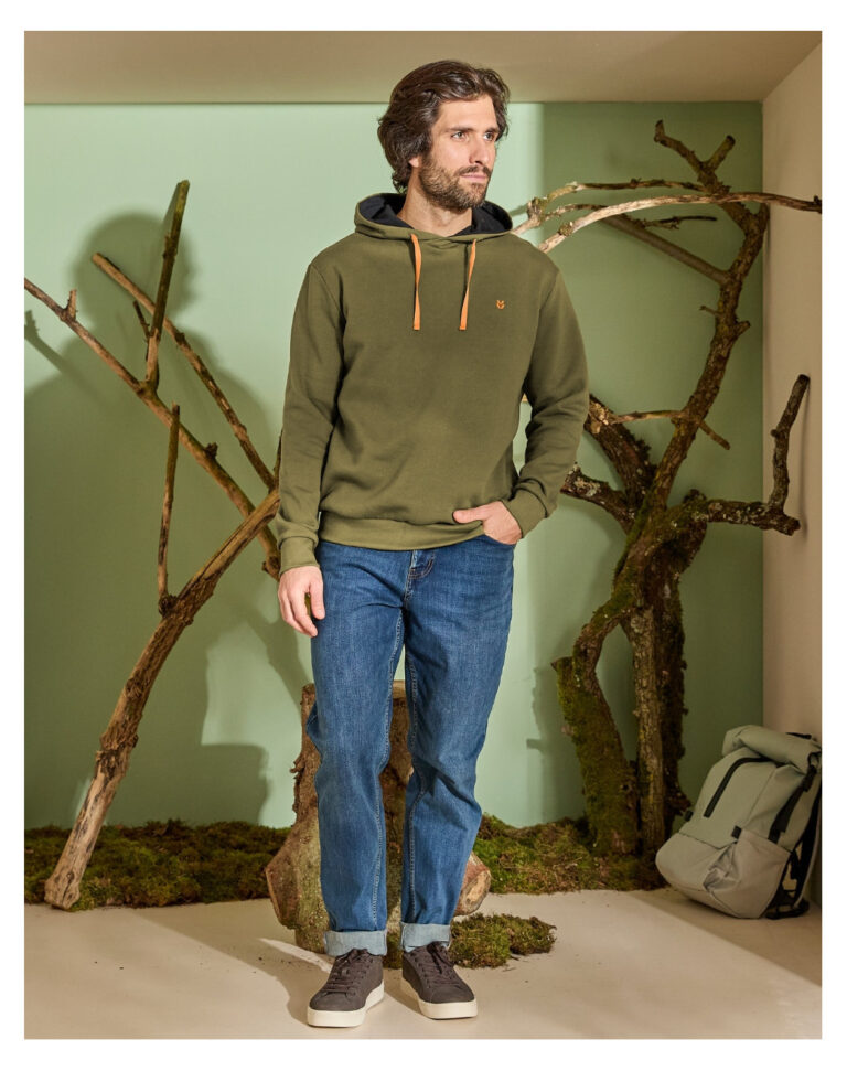 Maison Lemahieu - Sweat à capuche - Vert Ecorce – L