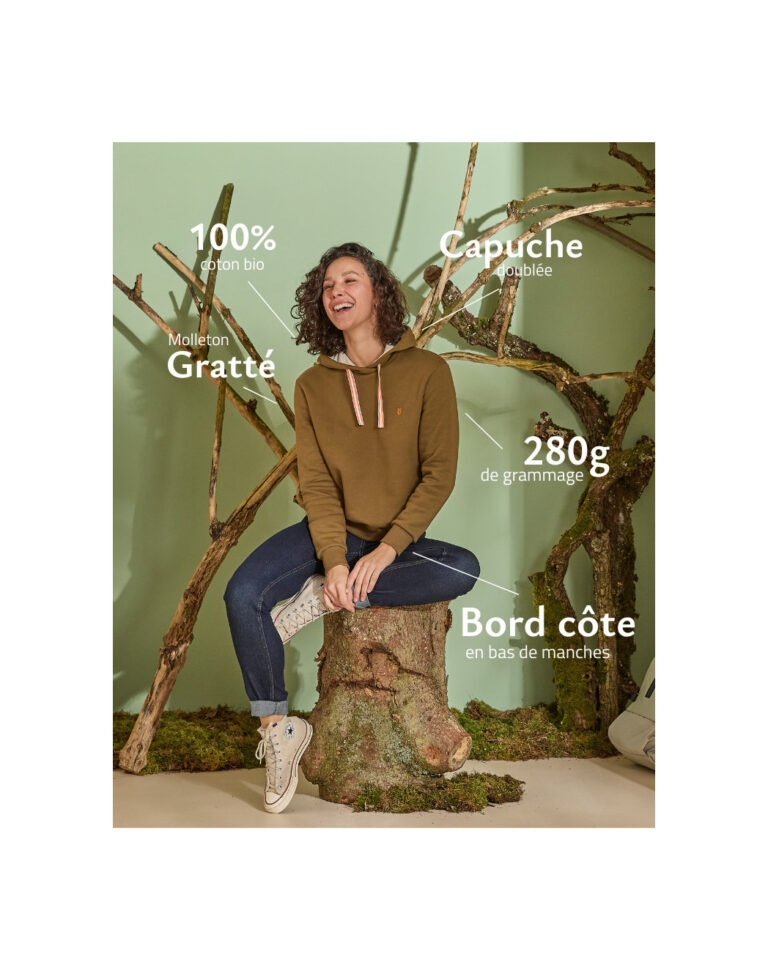Maison Lemahieu - Sweat à capuche - Vert Ecorce – 2XL