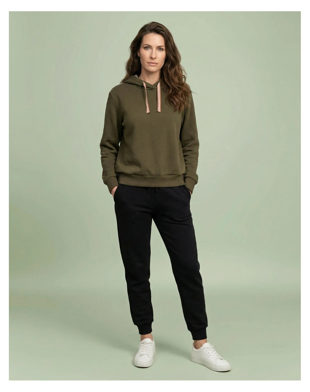 sweat a capuche vert ecorce Vert Ecorce