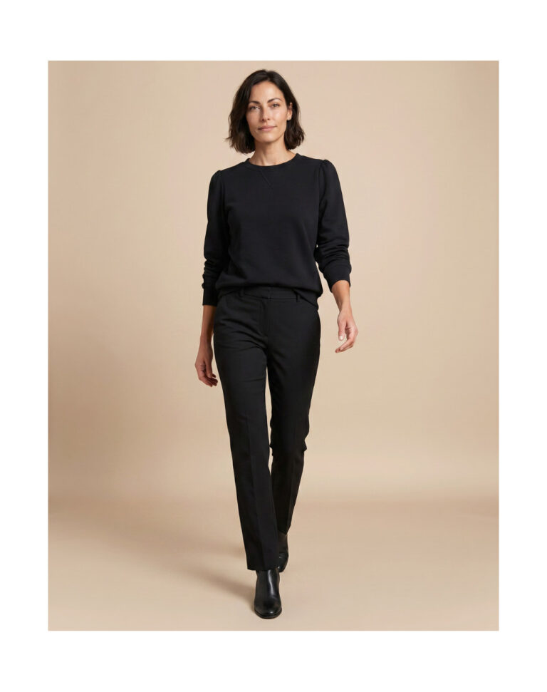 Maison Lemahieu - Sweat manches bouffantes en Coton BIO - Noir – 2XL