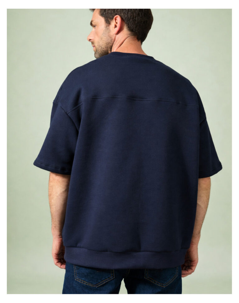Maison Lemahieu - Sweat manches courtes Coton BIO - Marine – 2XL