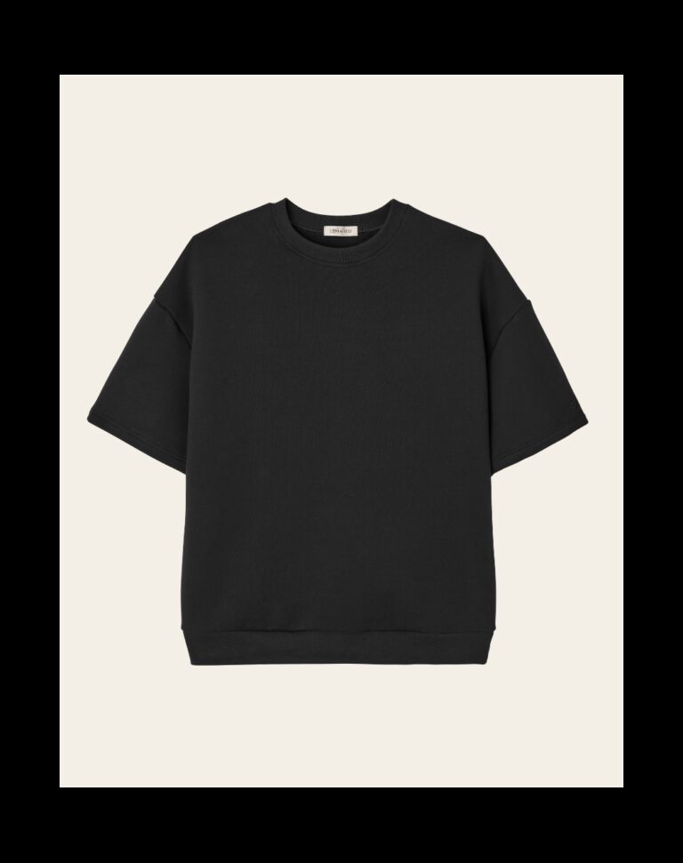 Maison Lemahieu - Sweat manches courtes Coton BIO - Noir – 2XL