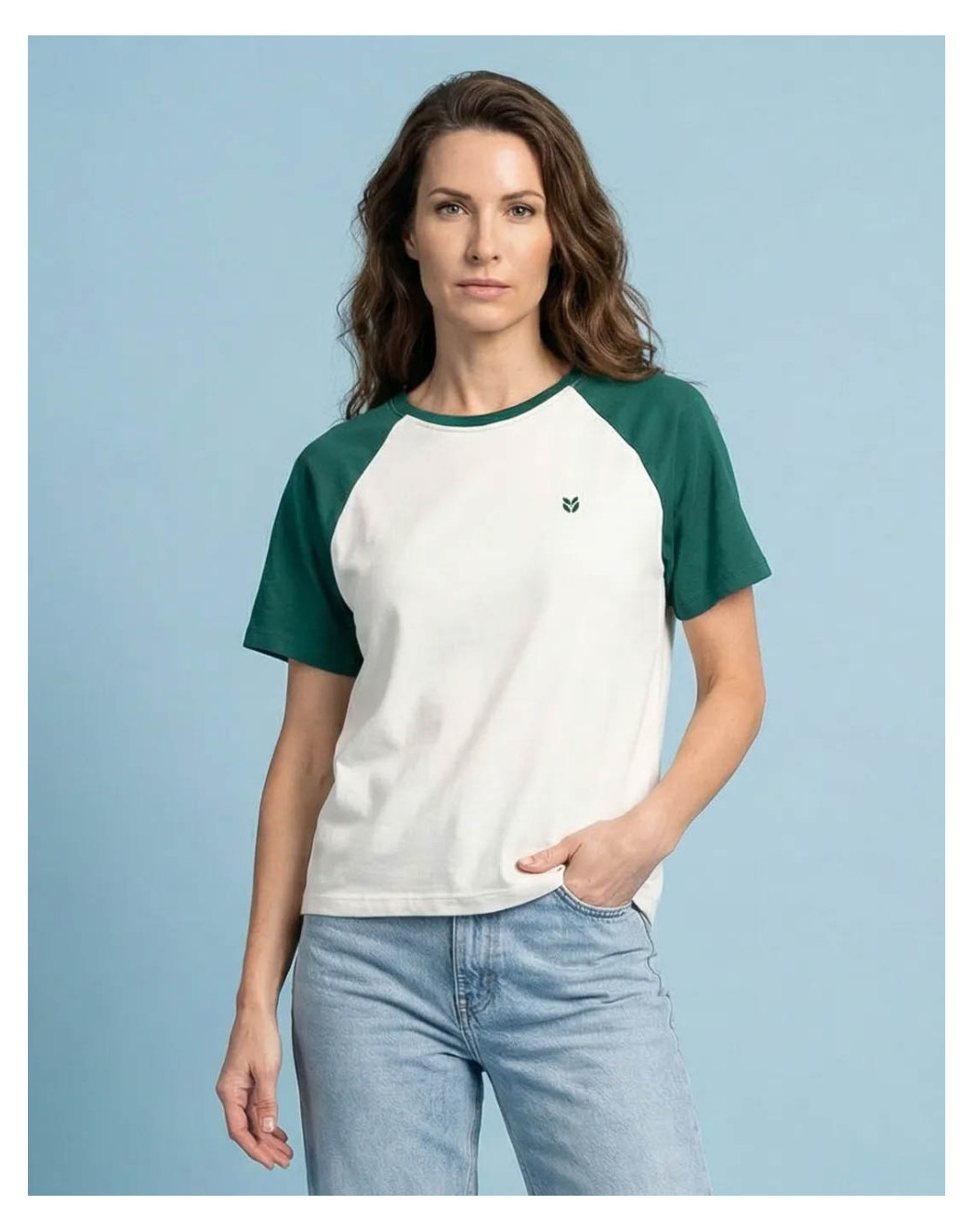 t shirt a manches raglan vert bouteilleecru 7 Vert bouteille