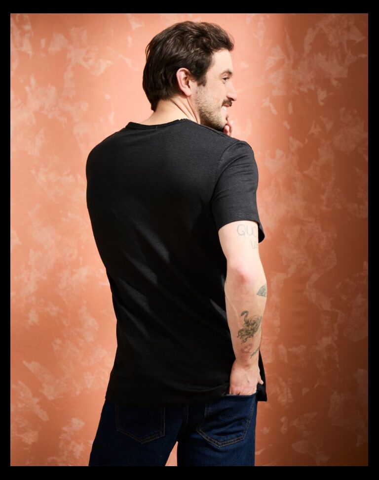 Maison Lemahieu - T-shirt homme 100% Lin - Noir – S