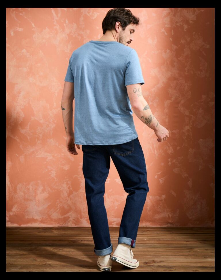Maison Lemahieu - T-shirt col V 100% Lin - Bleuet – M
