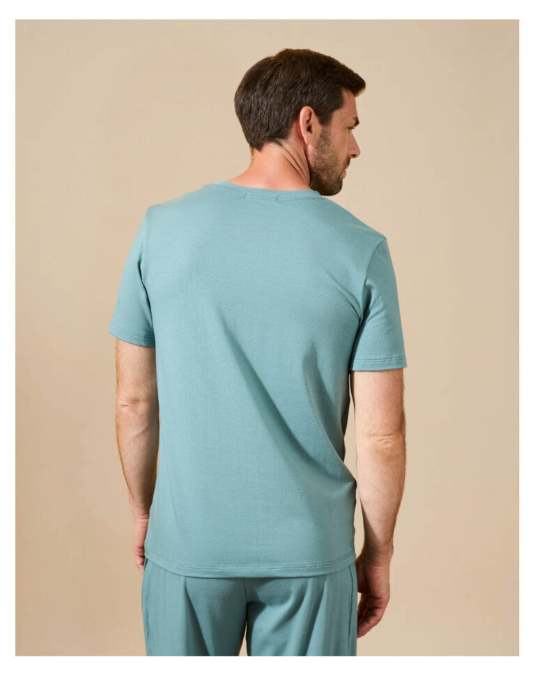 Maison Lemahieu - T-shirt coton modal à poche - Velours - Col rond – 2XL