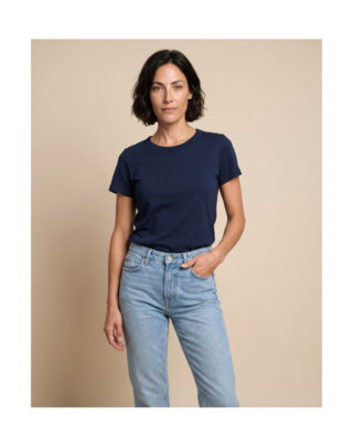 T-shirt en Coton BIO – Bleu Minuit – Femme par la marque Maison Lemahieu Maison Lemahieu - T-shirt en Coton BIO – Bleu Minuit – Femme