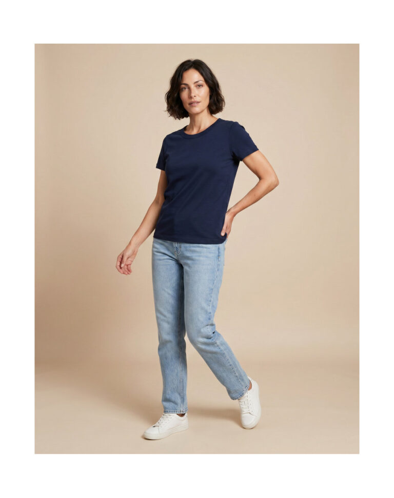 Maison Lemahieu - T-shirt en Coton BIO - Bleu Minuit - Femme – 2XL