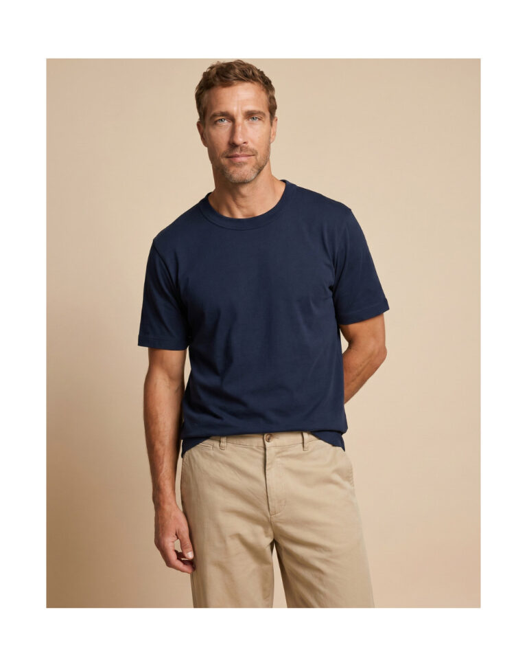 t shirt en coton bio bleu minuit homme Bleu Minuit