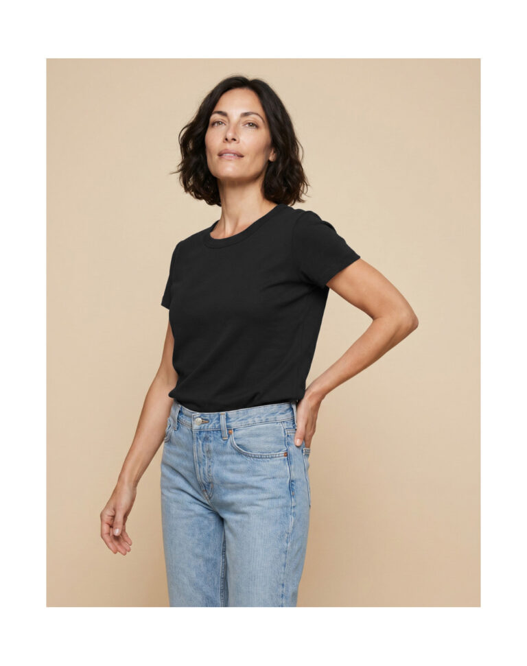 t shirt en coton bio noir femme Noir