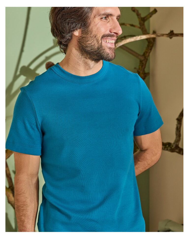 Maison Lemahieu - T-shirt épais en Coton Bio - Bleu Jade – 2XL
