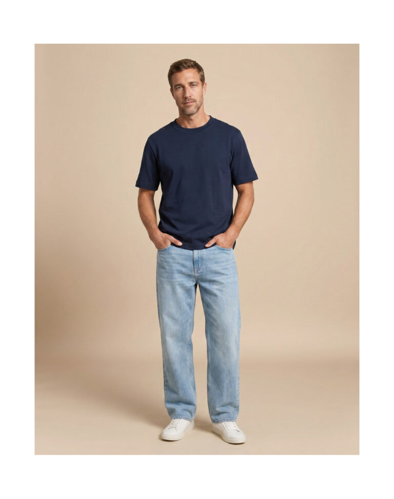 Maison Lemahieu - T-shirt épais en coton bio - Bleu Minuit – 2XL
