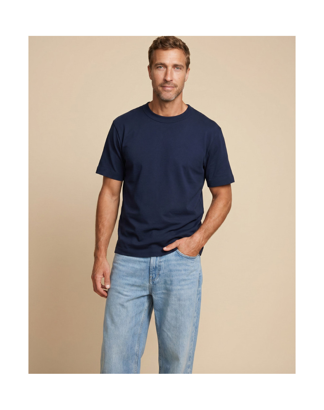 t shirt epais en coton bio bleu minuit Bleu Minuit