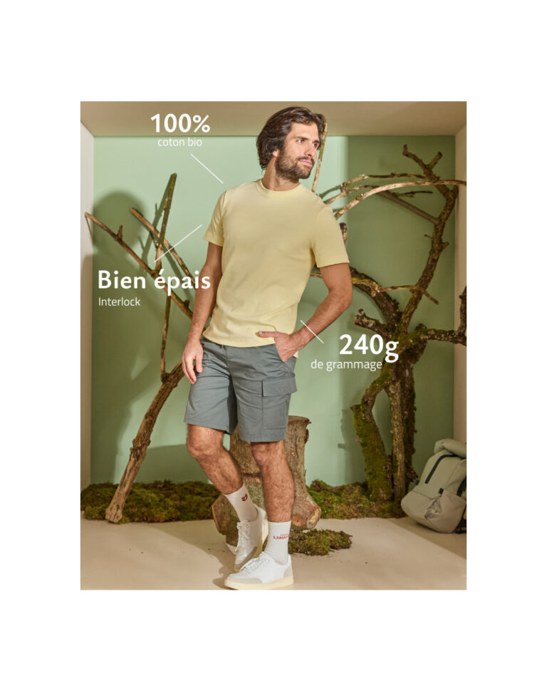 Maison Lemahieu - T-shirt épais en Coton Bio - Jaune beurre – 2XL