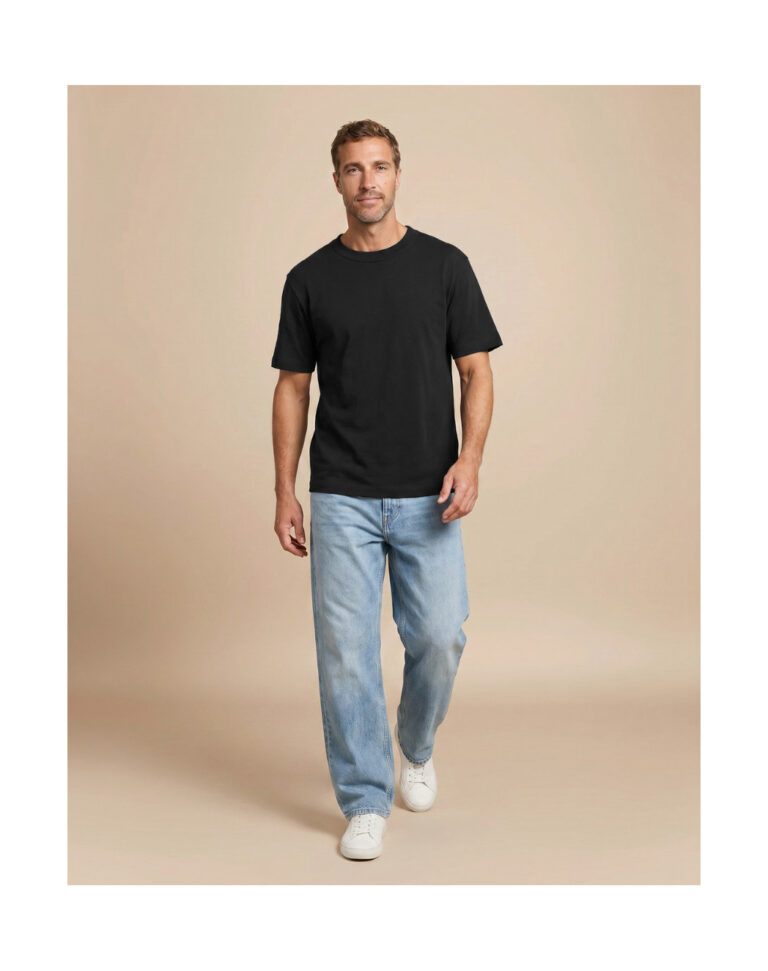 Maison Lemahieu - T-shirt épais en Coton Bio - Noir – 2XL