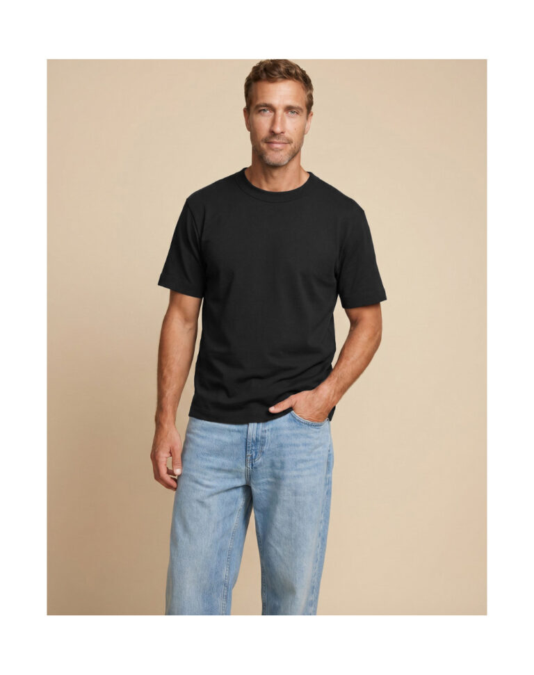 Maison Lemahieu - T-shirt épais en Coton Bio - Noir – 2XL