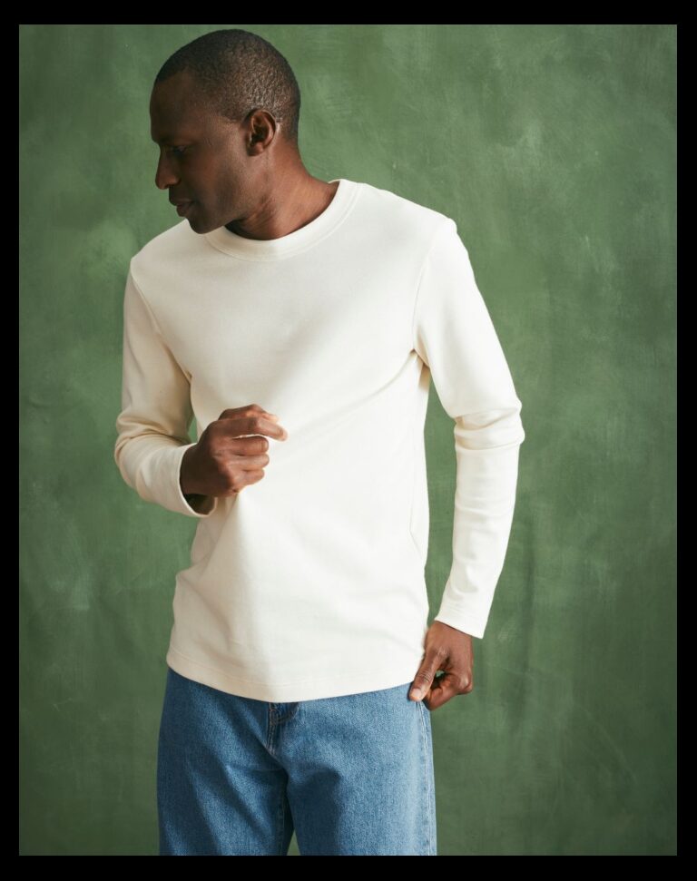 Maison Lemahieu - T-shirt épais ML en Coton Bio - Ecru – 3XL