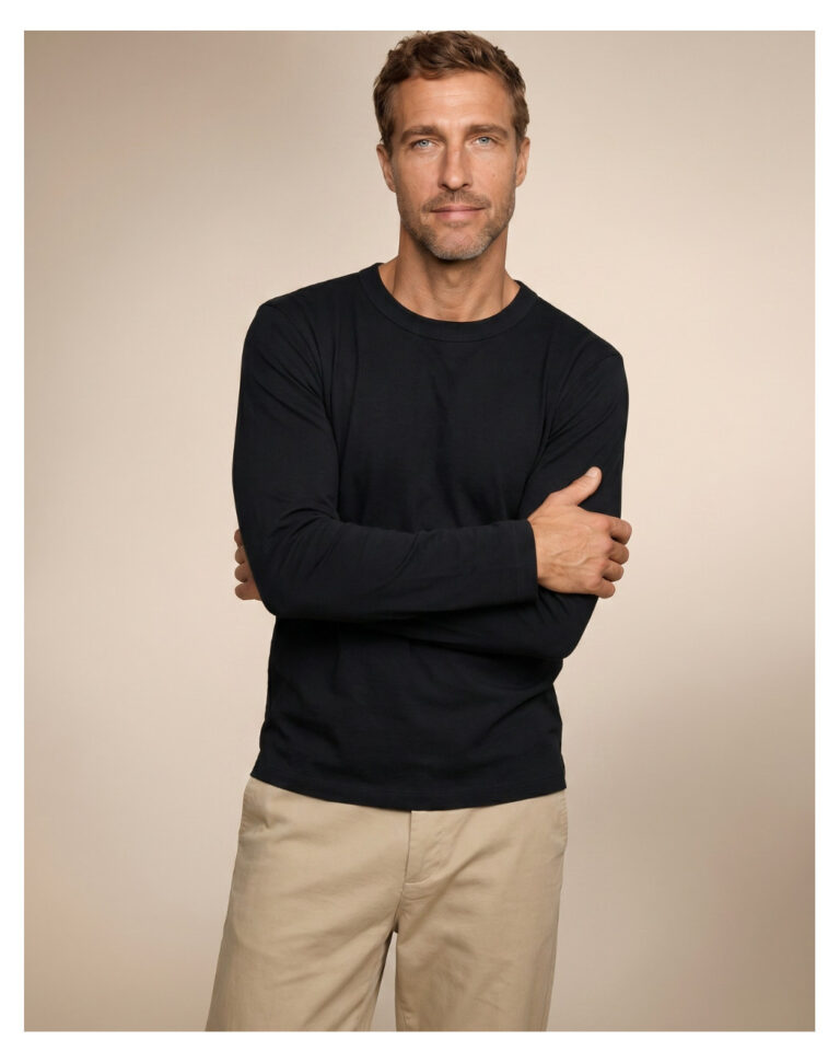 t shirt epais ml en coton bio noir Noir