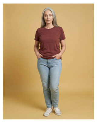 T-shirt femme 100% Lin – Terracotta par la marque Maison Lemahieu Maison Lemahieu - T-shirt femme 100% Lin – Terracotta
