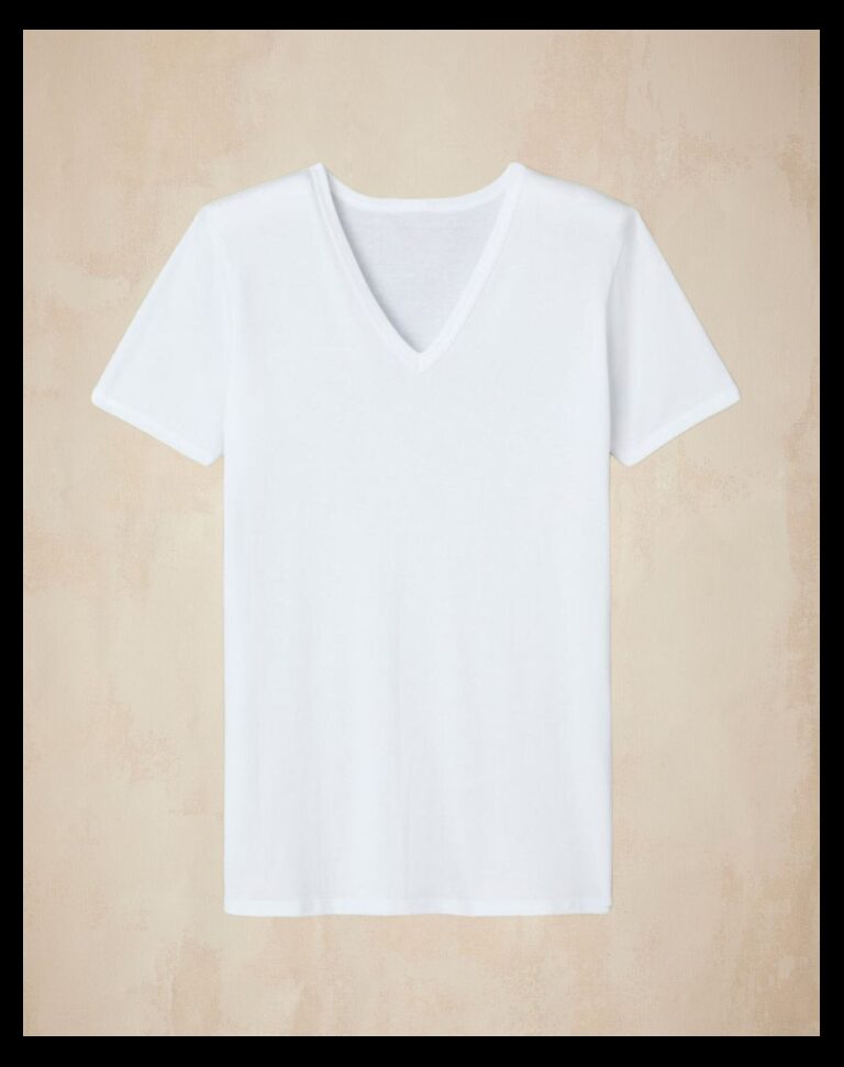 Maison Lemahieu - T-shirt seconde peau - Col V - Blanc – M