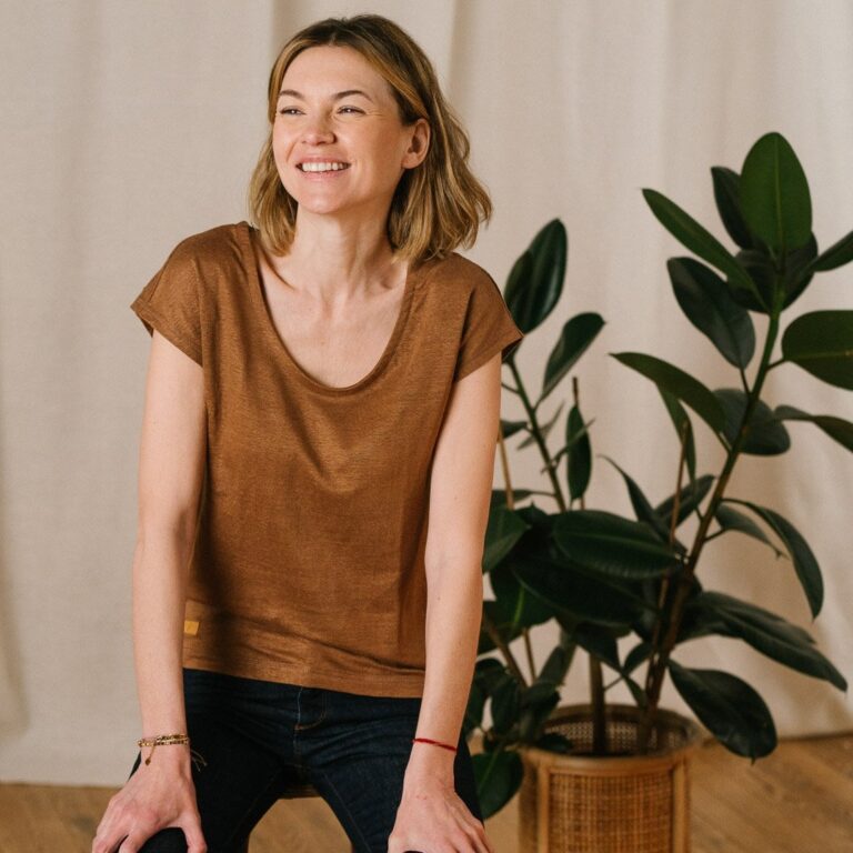 Le T-Shirt Propre - Le t-shirt en lin français – Vieux rose / 2XL