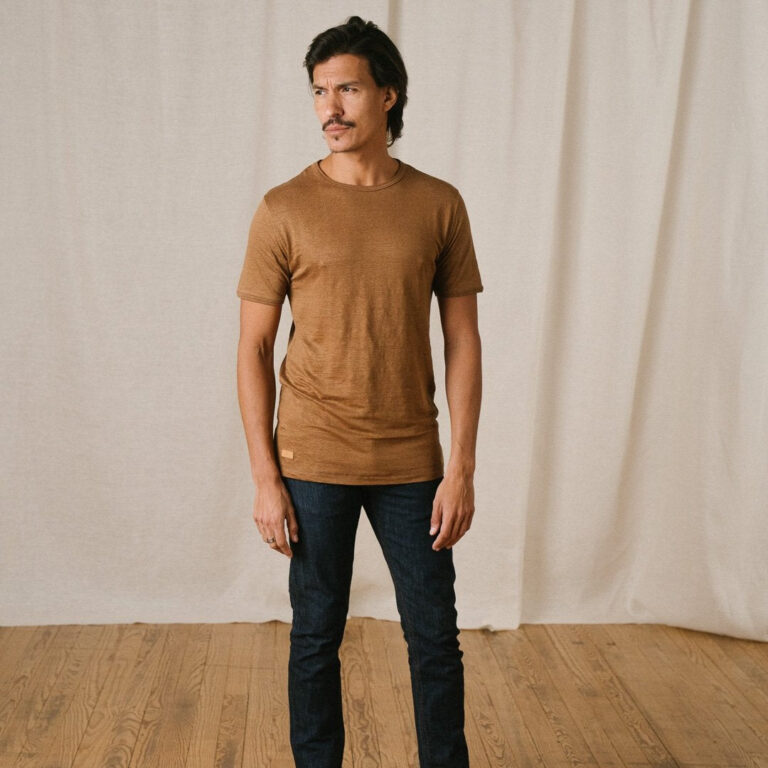 Le T-Shirt Propre - Le t-shirt en lin français – Vert olive / 3XL
